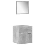 4 Piece Bathroom Furniture Set Concrete Grey Engineered Wood 3324873