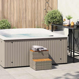 Hot Tub Step Grey 50x50x50,5 cm Poly Rattan and Solid Acacia 4103941