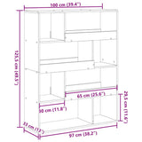 Bookcase Concrete Grey 100x33x125,5 cm Engineered Wood 3309333