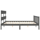 Bed Frame without Mattress Grey 200x200 cm Solid Wood Pine 3193293
