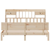 Bookcase Bed without Mattress 180x200 cm Super King Solid Wood Pine 3322698