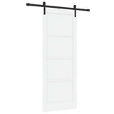 Sliding Door 83 x 211 cm Engineered Wood White and Black 3449964