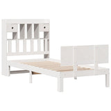 Bookcase Bed without Mattress White 90x190cm Solid Wood Pine 3322679