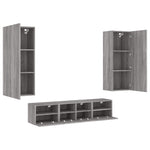 5 Piece TV Wall Units Grey Sonoma Engineered Wood 3216544