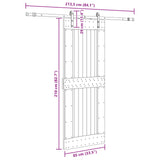 Sliding Door NARVIK Natural and Black 85 x 210 cm 3445307