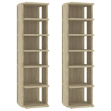 Shoe Cabinets 2 pcs Sonoma Oak 27.5x27x102 cm 808492