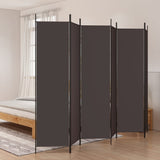 6-Panel Room Divider Brown 300x200 cm Fabric 350191