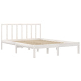 Bed Frame without Mattress White Solid Wood Pine 160x200 cm 3105082