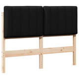 Upholstered Headboard Brown and Black 120 cm Solid Pine Wood 880190
