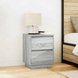 Bedside Cabinet with LED Lights Grey Sonoma 38x34x50 cm 861293