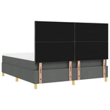 Box Spring Bed with Headboard Dark grey 180 x 200 cm Fabric 3339715