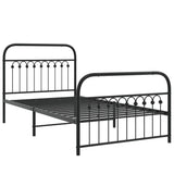 Metal Bed Frame without Mattress with Footboard Black 100x200cm 376613