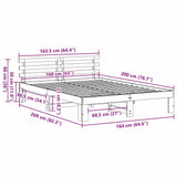 Bed Frame with Headboard Wax Brown 160 x 200 cm Solid Pine Wood 872604
