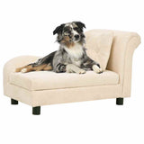 Dog Sofa with Pillow Cream 83x44x44 cm Plush 171106