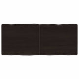 Table Top Dark Brown 120x50x cm Treated Solid Wood Live Edge 364024