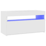 TV Cabinet with LED Lights High Gloss White 75x35x40 cm 804403
