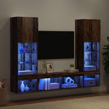 TV Wall Units with LED with LED 5 pcs Old wood Engineered Wood 3403610
