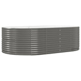 Garden Raised Bed Grey 212x140x68 cm Galvanised Steel 319094