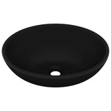 146931 Luxury Basin Oval-shaped Matt Black 40x33 cm Ceramic