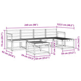 Outdoor Sofa Set 6 pcs White 59 x 59 x 37 cm Solid Acacia Wood 3387513