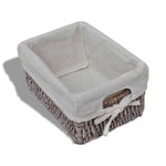 Wooden Storage Rack 4 Weaving Baskets Brown 240800