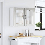 Kitchen Wall Cabinet with Glass Door Lucca Concrete Grey Engineered Wood 853851