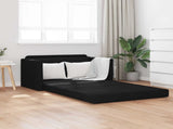 2-Seater Folding Sofa Bed Black 124 x 71 x 78 cm Fabric 42030514