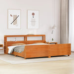 ZNTS Bed Frame without Mattress Wax Brown 200x200 cm Solid Wood Pine 3306449