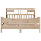 ZNTS Bed Frame without Mattress 180x200 cm Super King Solid Wood Pine 3323368