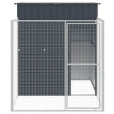 Dog House with Run Anthracite 165x251x181 cm Galvanised Steel 172365