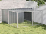 Dog House with Run Anthracite 153x194x110 cm Galvanised Steel 3214222