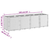 Garden Planter Blue Grey 160x40x53 cm PP 367856