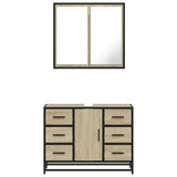 2 Piece Bathroom Furniture Set Sonoma Oak Engineered Wood 3300901