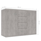 Sideboard Concrete Grey 88x30x65 cm Engineered Wood 800688
