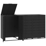Wheelie Bin Storage for 3 Bins Black 207x79x117 cm Steel 3279978
