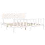 Bed Frame without Mattress White 200x200 cm Solid Wood Pine 3193487