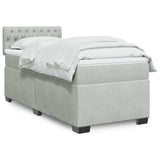 Box Spring Bed with Mattress Light Grey 90x190 cm Velvet 3286192