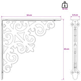 Wall Shelf Brackets 12 pcs Antique White 24 x 24 x 3.5 cm Steel 42038822