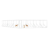 Outdoor Dog Kennel Silver 8x16x2 m Galvanised Steel 3190466