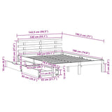 Bed Frame with Drawers without Mattress 140x190 cm 3302002