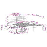 Bed Frame with Drawers without Mattress 140x190 cm 3302002