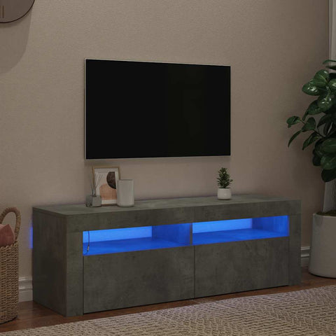 TV Cabinet with LED Lights Concrete Grey 120x35x40 cm 804314