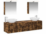 Bathroom Cabinet Set 5 pcs Smoked Oak Engineered Wood 3406475