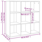 Book Cabinet Smoked Oak 98x29x97.5 cm 815450