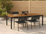 Garden Dinner Table Natural and Black 180 x 88.5 x 75 cm 901325