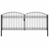 Fence Gate ASSEN Double Door with Arched Top Steel 400x175 cm 143095