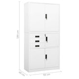 Office Cabinet White Steel Large Height-Adjustable Shelves 336413