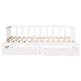 Daybed with Trundle and Drawers without Mattress White 90x200 cm 3302190