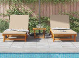 Sun Lounger Reclining 2-person 2 pcs Brown Solid Acacia Wood 3325196