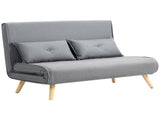 Two-Seater Linen-Look Sofa Bed - Grey T3398P377858